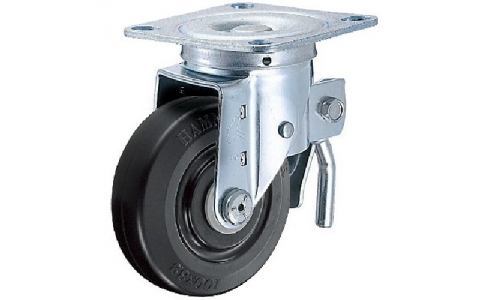 HAMMER CASTER 錘牌 鏈球腳輪 615 SRD 125-鏈球平付總鎖緊橡膠車