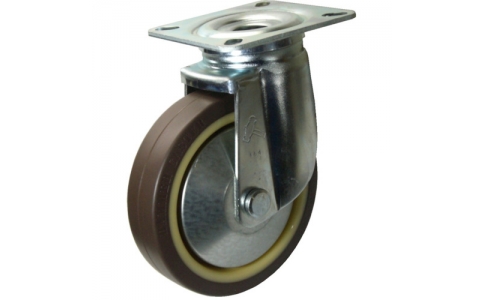 HAMMER CASTER 錘牌 鏈球腳輪 32EA-R85-鏈球全不銹鋼E型螺紋橡膠車85mm